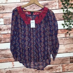 NEW Lucky Brand Women’s Classy Blouse Indie Top
